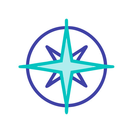 Minimalist star compass icon on black backdrop design graphicのイラスト素材