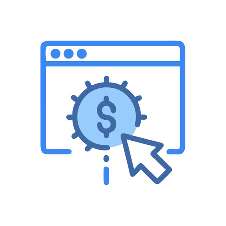 Online Payment Icon with Dollar Coin and Cursor Clickのイラスト素材