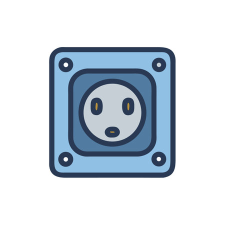 Isolated cartoon power outlet icon with thick line styleのイラスト素材