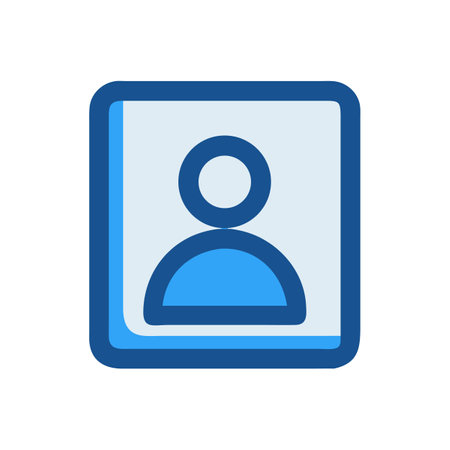 Person icon inside rounded rectangle frame minimal designのイラスト素材