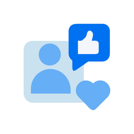 Social media profile icon with like and love symbolsのイラスト素材