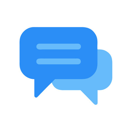 Blue speech bubbles representing communication on a black background