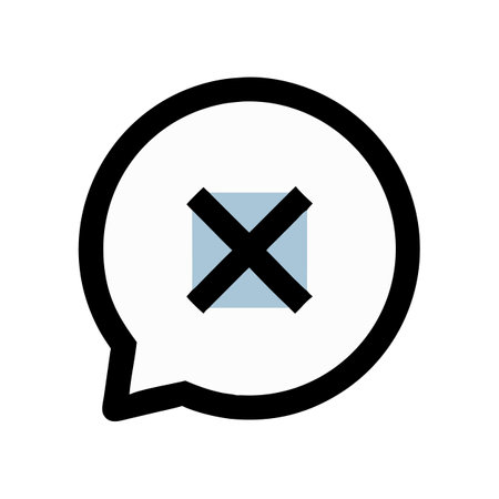 Abstract communication bubble with X icon on a black background