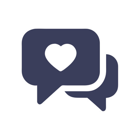 Heart shaped speech bubbles conveys message of love emotionのイラスト素材