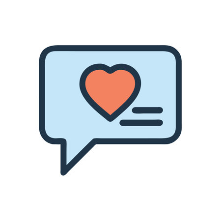 Heart in speech bubble icon, social media interactionのイラスト素材