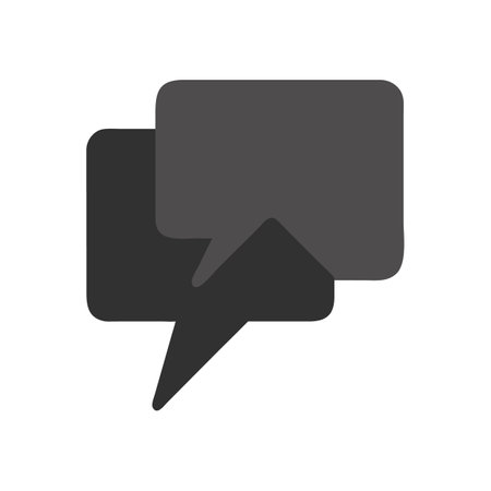 Overlaying chat bubbles symbolize conversation in dark gray tonesのイラスト素材