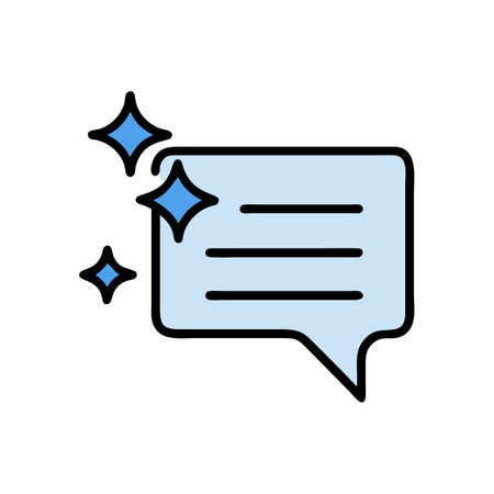 Shiny Blue Speech Bubble Icon on Black Backgroundのイラスト素材
