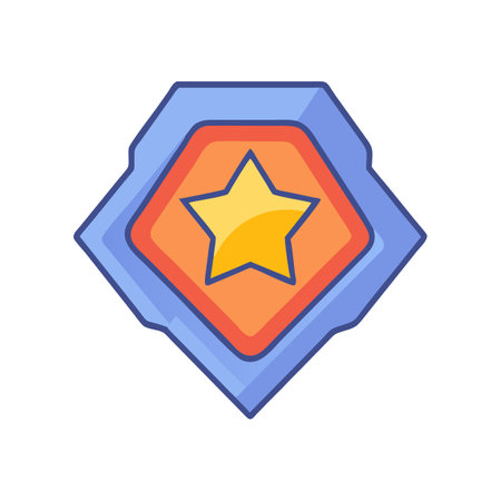 Stylized star badge with geometric shapes for recognition systemのイラスト素材