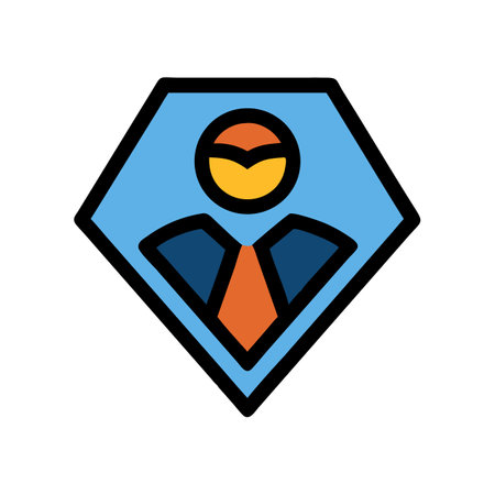 Flat design employee icon in geometric shape illustrationのイラスト素材