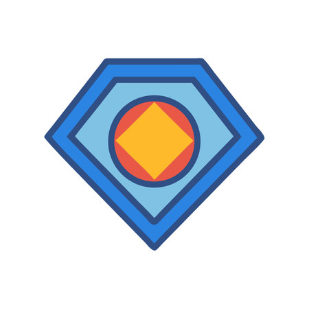 Geometric shapes in bright colors on dark background illustrationのイラスト素材