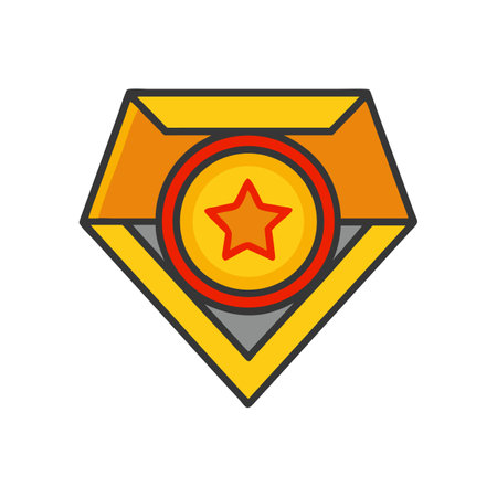 Graphic badge with star icon on black backgroundのイラスト素材