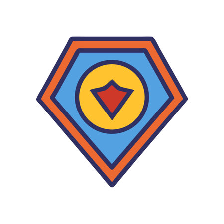 Stylized emblem design with shield element in vibrant colorsのイラスト素材