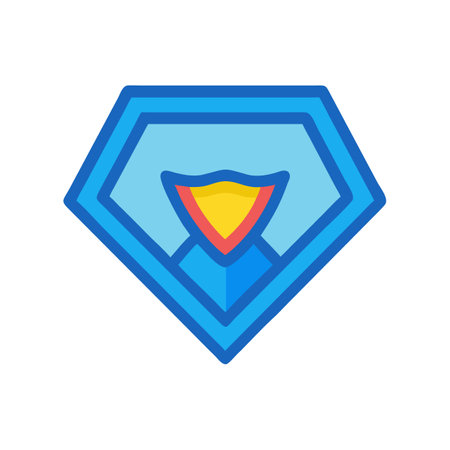 Shield Logo with Abstract Design and Bold Blue Linesのイラスト素材
