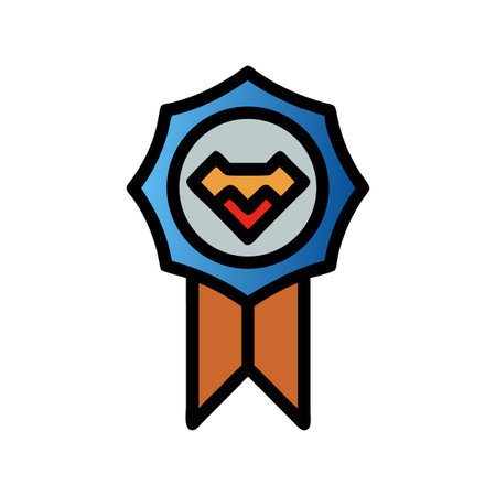 Trendy geometric badge design with orange and red diamondのイラスト素材