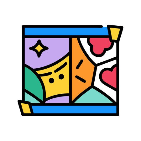 Geometric artwork featuring abstract shapes and bold color paletteのイラスト素材