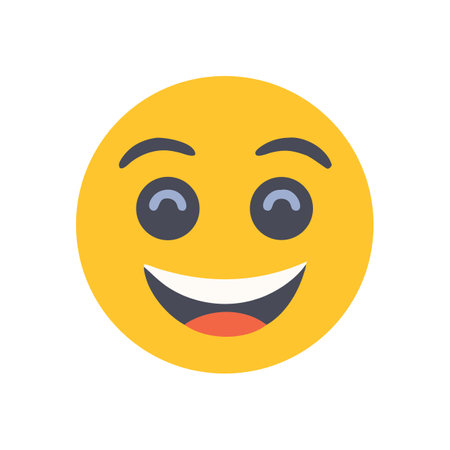 Cheerful Smiling Emoji Icon on Black Background Illustrationのイラスト素材