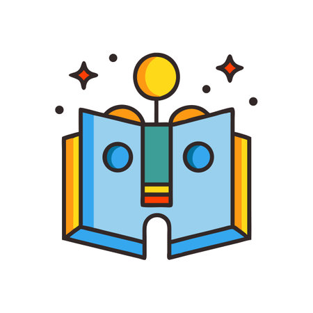 Open book with light and stars illustration design artのイラスト素材