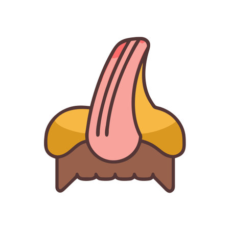 Stylized cartoon nose and mustache illustration on black backgroundのイラスト素材