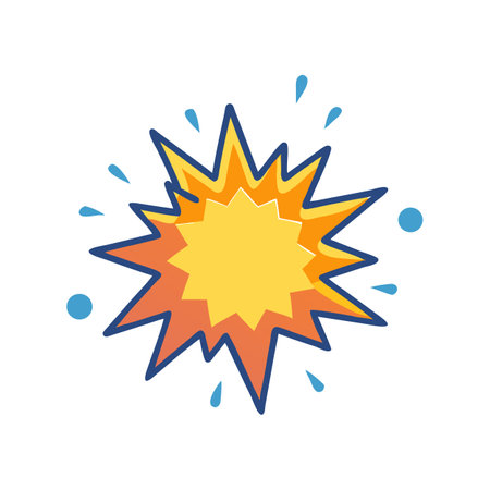 Cartoon explosion with water droplets on black background graphicのイラスト素材