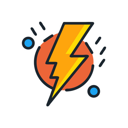Vibrant lightning bolt icon against a circular background