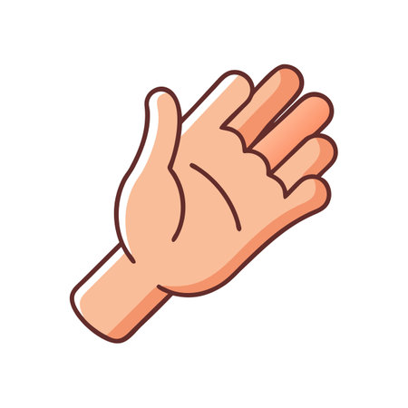 Stylized cartoon hand on a black background, offering helpのイラスト素材