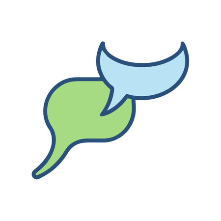 Connected speech bubbles sharing thoughts in vibrant flat designのイラスト素材