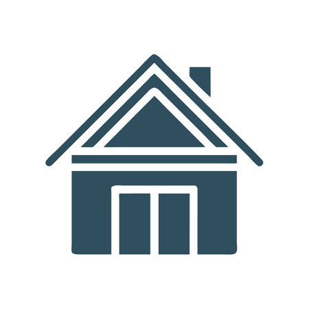 Minimalist house icon on black background with indigo linesのイラスト素材