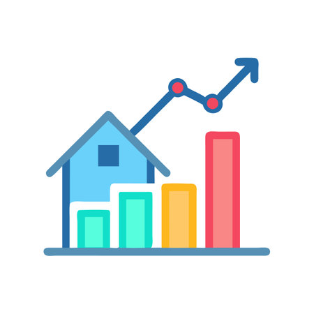 Real estate market growth and investment opportunities graph trendのイラスト素材