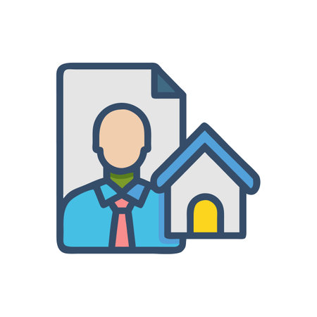 Agent with house icon concept offering property solutions serviceのイラスト素材