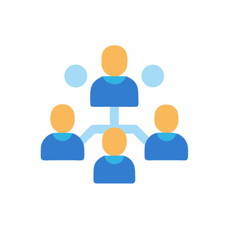 Flat vector illustration of organizational chart showing hierarchyのイラスト素材