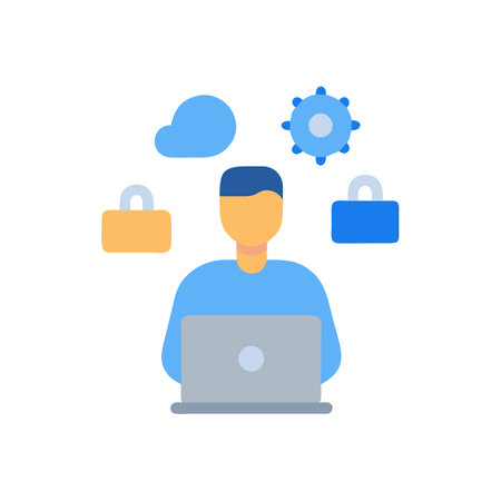 Protecting data on cloud server with security configurationのイラスト素材