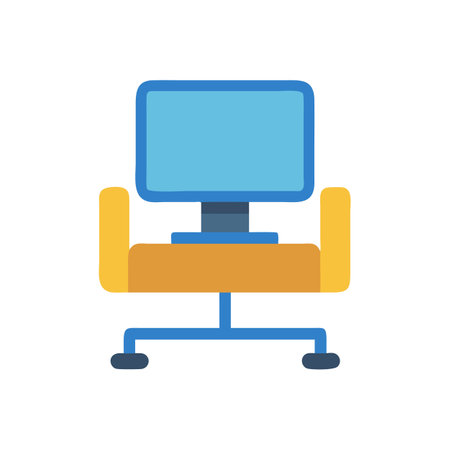 Illustration of an office chair with a blue accentのイラスト素材