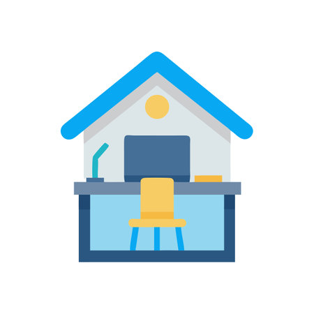 Flat design work from home office vector illustrationのイラスト素材