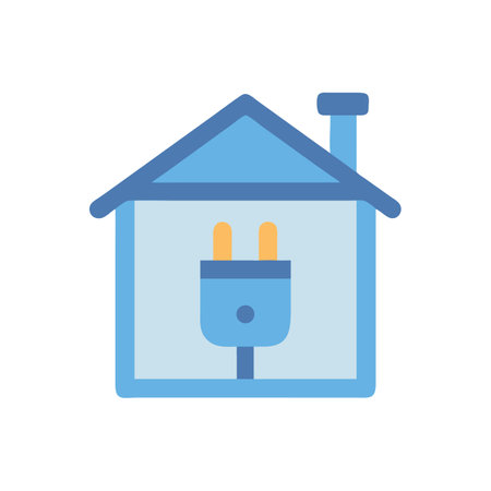 Clean energy home icon with electrical plug conceptのイラスト素材