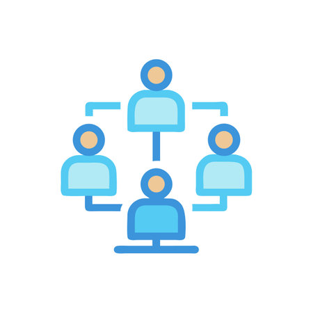 Organizational Structure: People Network with Connection Lines on Blackのイラスト素材