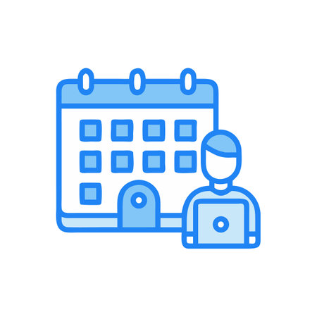 Appointment scheduling icon with calendar and person designのイラスト素材