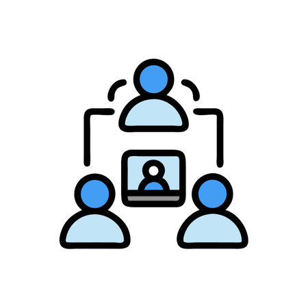 People network and online video conference meeting with teamのイラスト素材