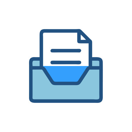 Stylized illustration of document in inbox on black backgroundのイラスト素材