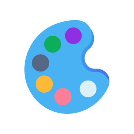 Artist palette with paint colors on black background designのイラスト素材