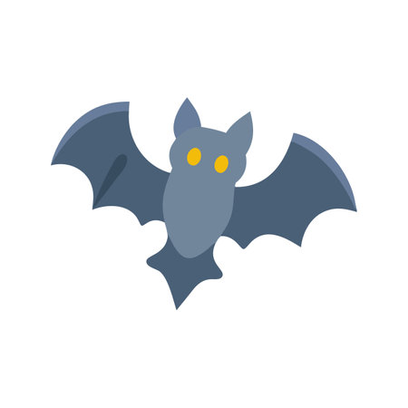 Halloween bat illustration with bright yellow eyes isolatedのイラスト素材
