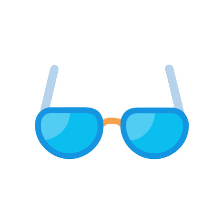 Blue lens sunglasses illustration on a black background designのイラスト素材