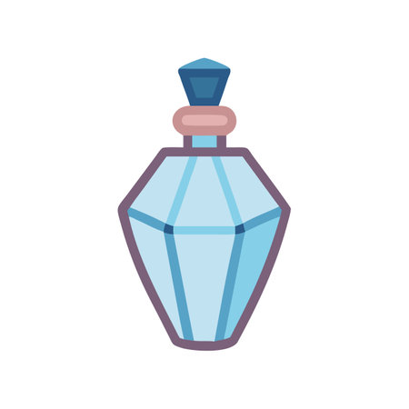 Cartoon Style Perfume Bottle on Black Background Illustrationのイラスト素材