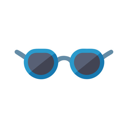 Round blue framed sunglasses on a black backgroundのイラスト素材