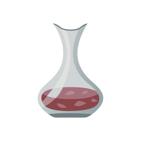Illustration of decanter with wine on a black backgroundのイラスト素材