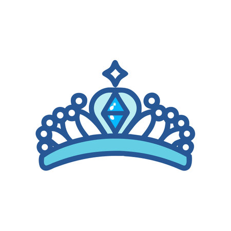 Elegant blue crown with jewel on a black backgroundのイラスト素材