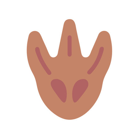 Cartoon dinosaur footprint vector illustration isolated on black backgroundのイラスト素材