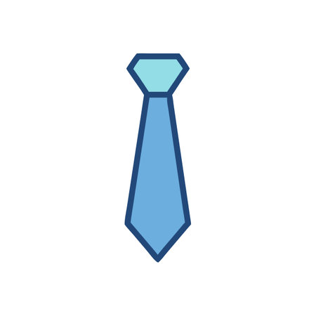 Simple blue tie illustration on black background for webのイラスト素材