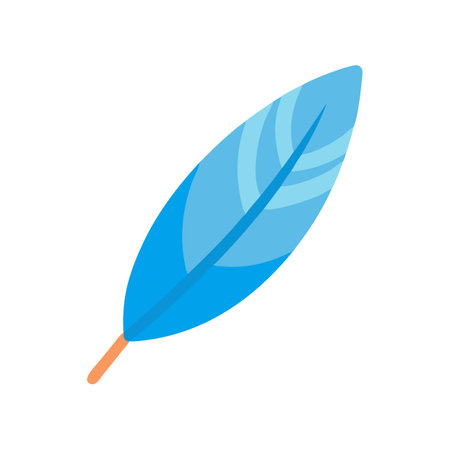 Isolated blue feather on black background vector art illustrationのイラスト素材