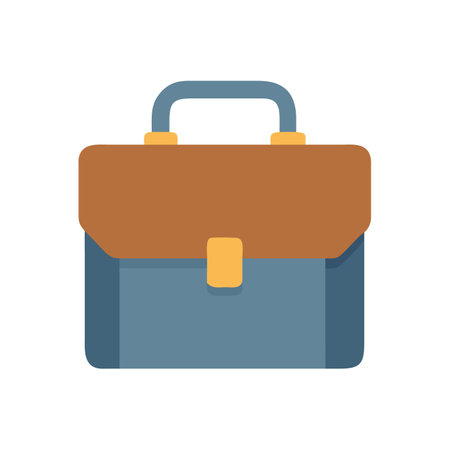 Stylized business briefcase illustration with handle on black backgroundのイラスト素材