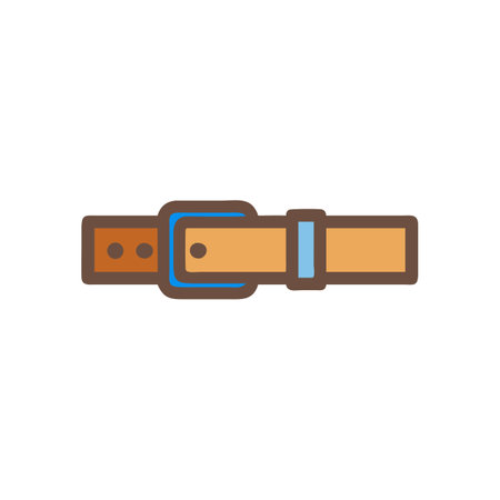 Leather belt with metal buckle for fashion and accessoriesのイラスト素材